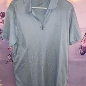 Calvin Klein Men's Pale Blue Zip Polo